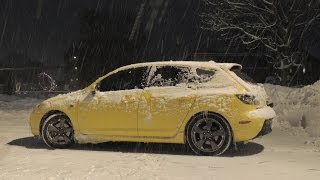 Mazda 3 snow drifting donuts [upl. by Neyut]