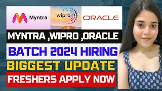 🔥WIPRO MYNTRA ORACLE HIRING ANNOUNCED  FRESHERS JOBS  OFF CAMPUS OPPORTUNITY🔥 [upl. by Ainer]