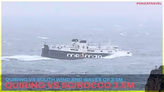 Nave Quirino contro le onde alte 35 metri Traversata da Formia a Ponza in 5 ore [upl. by Carla799]