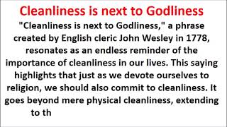 Cleanliness is Next to Godliness  Proverb in English [upl. by Hose]