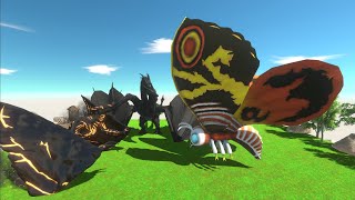 Mothra help Godzilla Defeat Dark King Ghidorah  Rodan  Animal Revolt Battle Simulator [upl. by Anawqahs220]