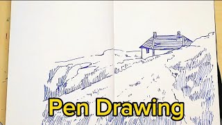 ballpoint pen drawing tutorialballpoint pen artworkball pen drawing for beginnersink drawing [upl. by Dacy492]