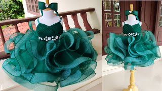 DIY Princess Style Baby Frock Cutting and Stitching  Ball Gown Making can can lace frock stitching [upl. by Nuahs597]