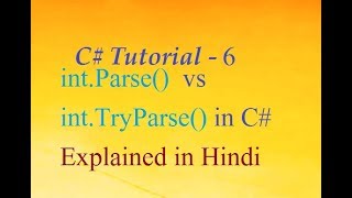 What is difference Between intParse amp intTryParse in C Explained in Hindi [upl. by Nadean871]