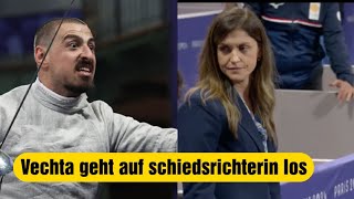 OlympiaFechter Sandro Bazadze geht auf Schiedsrichterin los SandroBazadze paris2024 [upl. by Sutniuq]