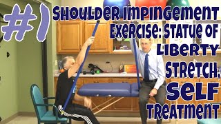 1 Shoulder Impingement Exercise Statue of Liberty Stretch Self Treatment [upl. by Latty392]