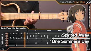 Spirited Away  One Summers Day  Fingerstyle Guitar Cover TABS Tutorial [upl. by Volotta]