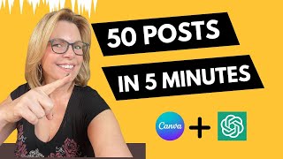 50 Social Media Posts in 5 Minutes with ChatGPT and Canva [upl. by Teuton]