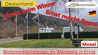 Wohnmobilstellplatz Am Weinberg in Ernst bei Cochem an der Mosel [upl. by Onnem]