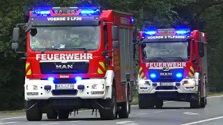 VOLLALARM FF VOERDE ALARM in Kieswerk  Einsatzfahrten von Feuerwehr und DRK zur Großübung [upl. by Necaj527]