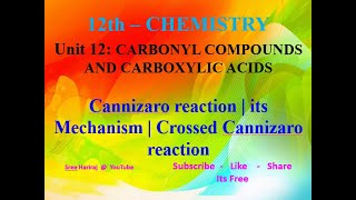 Cannizaro reaction  its Mechanism  Crossed Cannizaro reaction  in Tamil  12th Chemistry [upl. by Nylyram553]