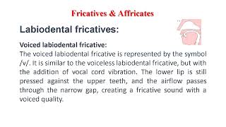 Ch 6 Fricatives and Affricates [upl. by Alhahs]