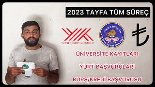 MÜJDE ÜNİVERSİTE KAYITLARI amp KYK YURT BAŞVURULARI amp BURSKREDİ BAŞVURUSU 2023 TAYFA TÜM SÜREÇ [upl. by Sardse953]