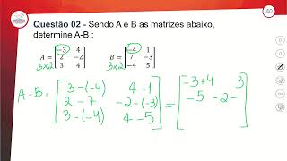 252  REVISÃO E CORREÇÃO  MATRIZES II  OPERAÇÕES COM MATRIZES [upl. by Delogu455]