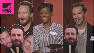 👊 Avengers Infinity War Cast Plays ‘Know Your Chris’ 😂  MTV News [upl. by Onibas77]