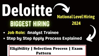 Deloitte NLA Mass Hiring 2024  Deloitte National Level Recruitment 2024  Selection Process [upl. by Dodds71]