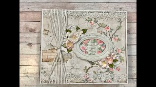 Large Album tutorial Part 2 Stamperia House of Roses Shellie Geigle JS Hobbies and Crafts [upl. by Cathlene649]