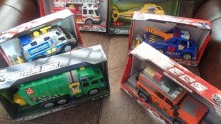 2015 Top toys Inc HELICOPTER FIRE ENGINE POLICE Riot Truck  breakdown Tow Truck amp GARBAGE TRUCK [upl. by Amihc]