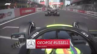 Lewis Hamilton insane start after safety car at Azerbaijan Grand Prix onboard camera [upl. by Craggy]