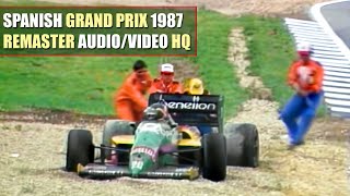 HQ F1 1987 Spanish Grand Prix Jerez Highlights REMASTER AUDIOVIDEO [upl. by Ynnatirb]