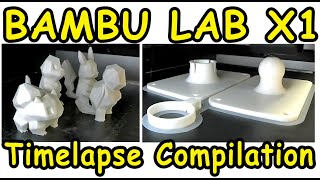 ASMR 3D printing timelapse compilation of various FDM PLA prints on the Bambu lab X1 Carbon [upl. by Nalrah]