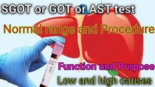 Serum glutamicoxaloacetic transaminase SGOT or GOT aspartate aminotransferase AST or ASAT test [upl. by Wickman]