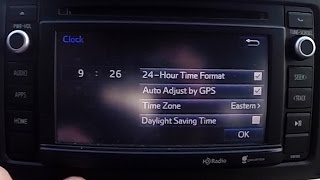 Toyota Entune System How to set clock [upl. by Ozkum]