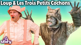 Le Loup amp Les Trois Petits Cochons vont Camper  A Story French [upl. by Cerf816]