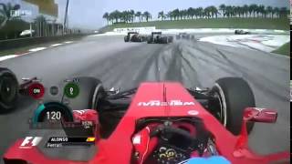 2014 Fernando Alonso Onboard Start Malaysia [upl. by Rawdin]