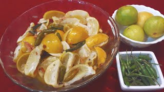 Pickle without Chilli Powder  White Lemon Pickle  Lemon Pickle  Vella Naranga Achar [upl. by Anehc627]