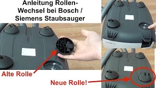 Anleitung Rolle wechseln für Bosch Siemens Privileg Staubsauger  How to [upl. by Snahc80]