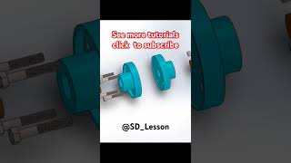 Flange coupling assembly sdlesson solidworks sinhalatutorial 3dmodelingsoftware mechanical [upl. by Eanil742]