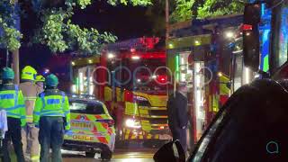 10 Fire Appliances at Building Fire  Armley Leeds [upl. by Nylidnarb534]