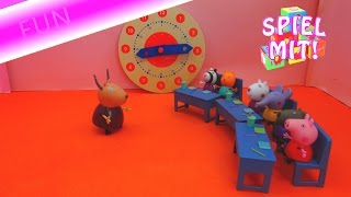 Uhrzeit lernen für Kinder  Peppa Pig Class Room lernt die Uhrzeit mit euch  lernen  deutsch [upl. by Kitarp]