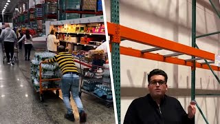 Consumidores realizan compras de pánico por huelga de puertos en NY [upl. by Ayihsa]