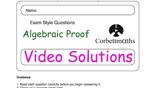 Algebraic Proof Answers  Corbettmaths [upl. by Charlene]