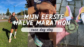 MIJN EERSTE HALVE MARATHON BREDA SINGELLOOP RACEDAY VLOG [upl. by Matthus]