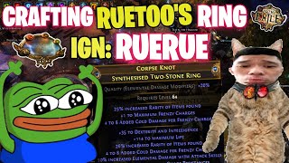 MIRROR CRAFTING RUETOOS RARITY RING SO I CAN GO BACK TO PLAYING WoW  Path of Exile 325 [upl. by Yenittirb282]