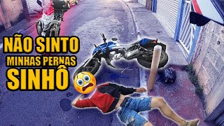 PILOTO DE FUGA BATEU A MOTO E FICOU P4R4LITICO [upl. by Anhoj]