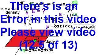 Physics 36 Electric Field 12 of 18 Infinite Sheet of Charge [upl. by Aliak204]