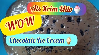 AisKrim Milo Coklat Mudah l Homemade Ice Cream Milo Dessert Englishsubtitiles [upl. by Subir578]