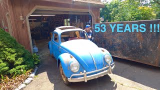 RARE CAR Found Barn Find sitting 50 Years  1958 Vw Beetle Ragtop Rescue [upl. by Dahl]