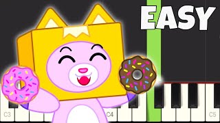 The Donut Song  EASY Piano Tutorial  LankyBox [upl. by Namrac60]