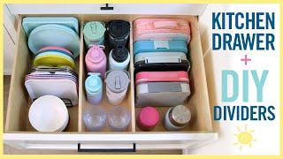 ORGANIZE  Kitchen Drawers  DIY Dividers SATISFYING [upl. by Alamac738]