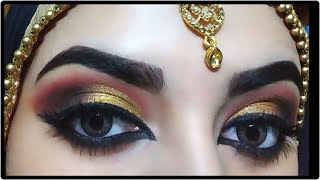 AFFORDABLE INDIAN BRIDAL EYE MAKEUP TUTORIAL💛 [upl. by Cand885]