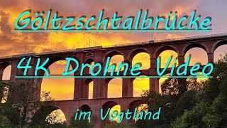 Luftaufnahme der Göltzschtalbrücke ein beeindruckendes Viadukt aus Ziegelsteinen 4K Drohne Video [upl. by Glennon]