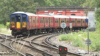 SWR Class 455s at Effingham Junction  03072024 [upl. by Asile]