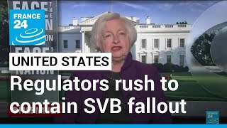 US regulators rush to contain SVB fallout Biden vows to fix mess • FRANCE 24 English [upl. by Arol]