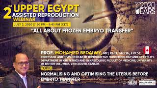 2nd Upper Egypt Assisted Reproduction Webinar All About Frozen Embryo Transfer [upl. by Bettina]