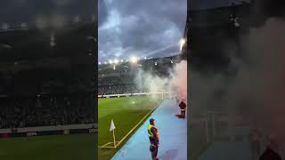 Rangers supporters Pyroshow in Malmo europaleague shorts footballpassion [upl. by Halimak8]